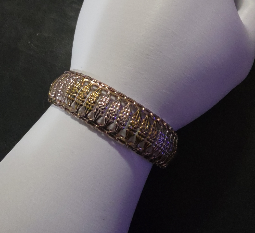 Milor Gold-Tone Filigree Stretch Bracelet